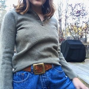 Banana Republic Grey wool quarter zip